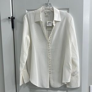 Club Monaco Ivory Cream Helek Silk Blouse NWT